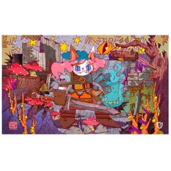 PLAYMAT FELIDAR PIROMANTE CENTRAL ACESSÓRIOS 61X35,5CM ARTE PROTEÇÃO CARD JOGO TAPETE MOUSEPAD CARTA