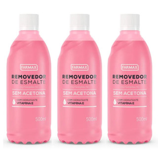 Removedor de esmalte Farmax 500ml - Kit com 3 unidades em Oferta na Shopee