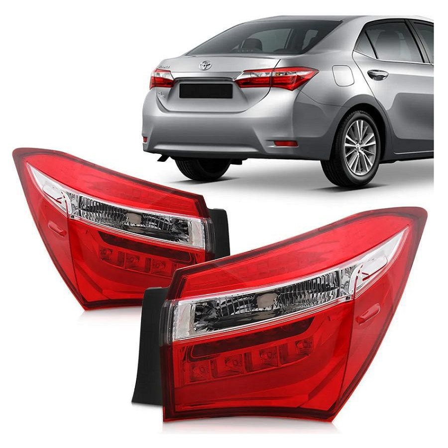 Par Lanterna Traseira Corolla 2015 2016 2017 Com Led Canto