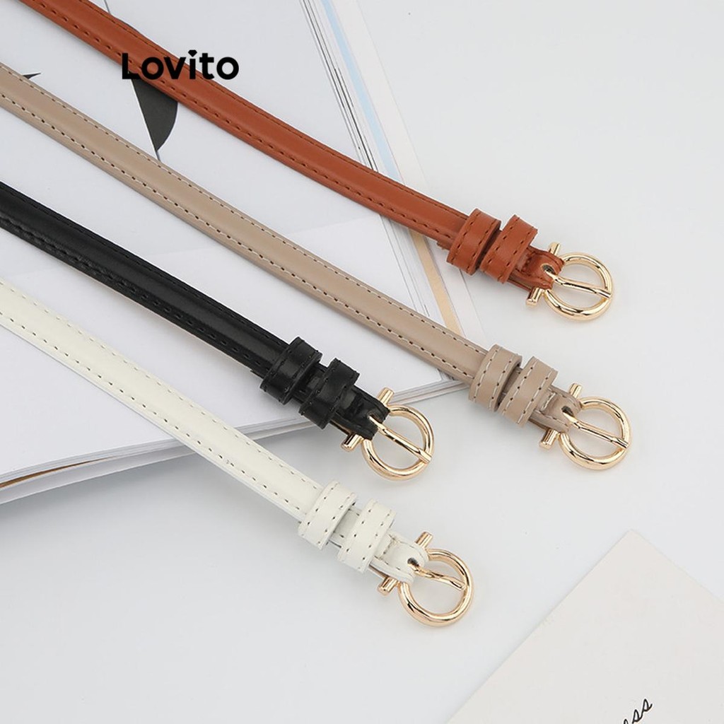 Lovito Cinto de Metal elegante, clássico e versátil para mulheres LFA70025 - Fashion Accessories