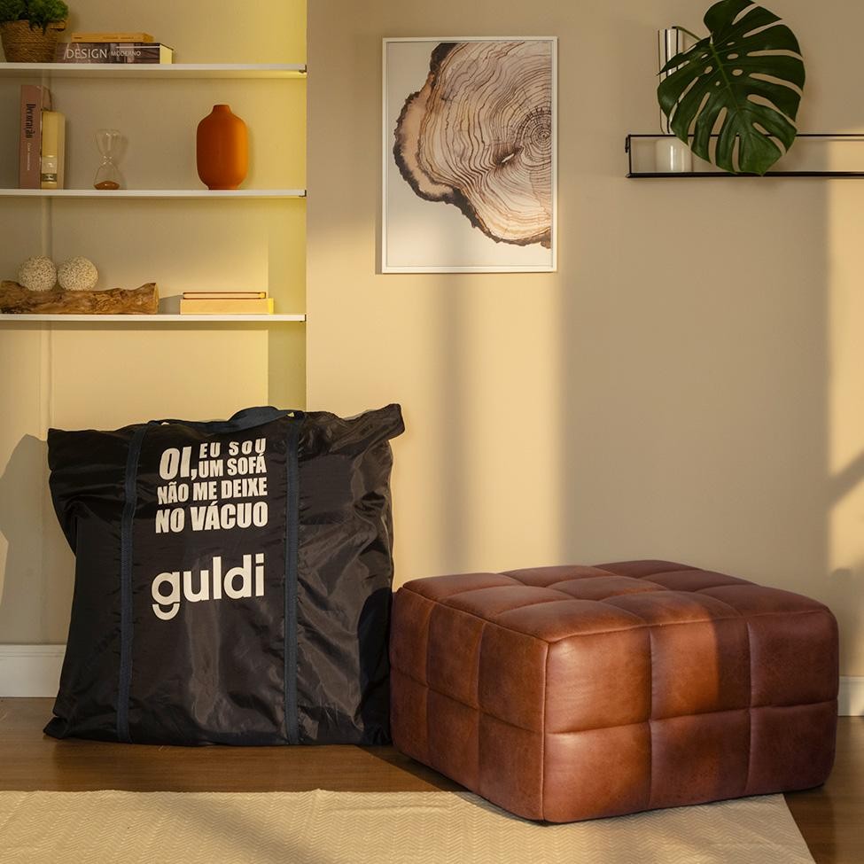 Módulo Puff Sofá Guldi Popup Corino Caramelo em Oferta na Shopee