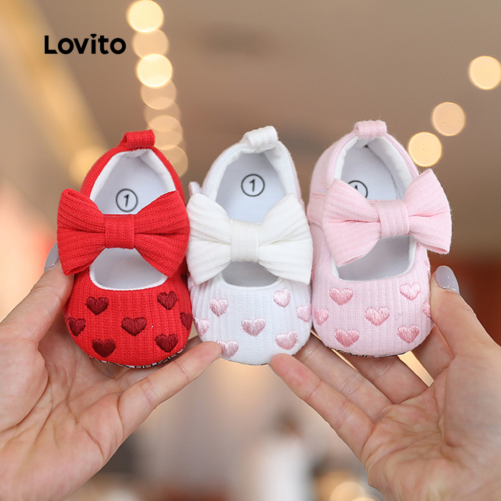 Lovito Lindos Sapatos Baixos Com Laço Em Formato De Coração Para Menina LCS099143