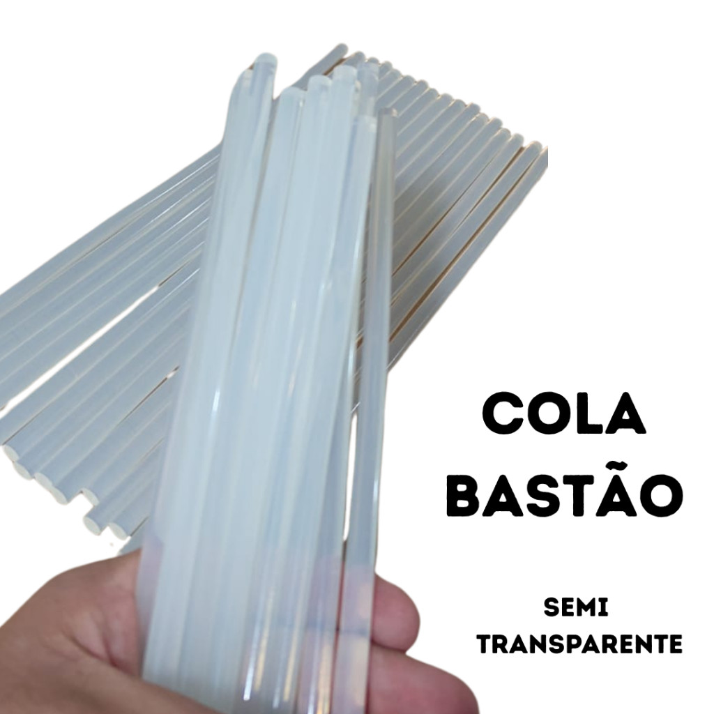 Bastão Cola Quente Semi Transparente de 7 mm e 30 cm de comprimento Artesanato Profissionais Papelaria em Oferta na Shopee