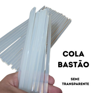 Bastão Cola Quente Semi Transparente de 7 mm e 30 cm de comprimento Artesanato Profissionais Papelaria em Oferta na Shopee
