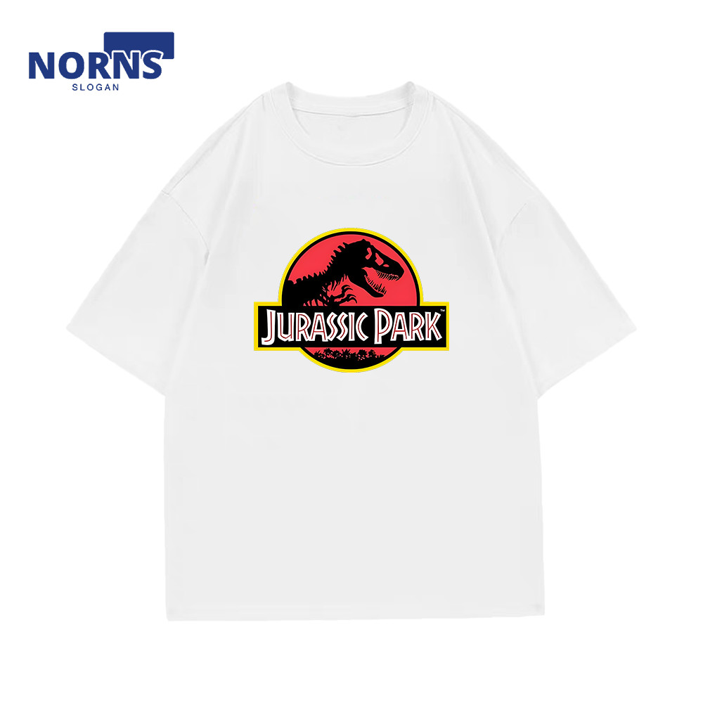 Camiseta Jurassic Park Unissex Oversize Algodão Estilo Clássico de Cinema