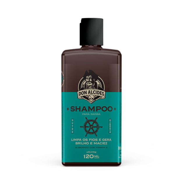 Shampoo Barba 120ml Calico Jack Don Alcides Premium Vitamina E Esfoliante Hidratante Refrescante