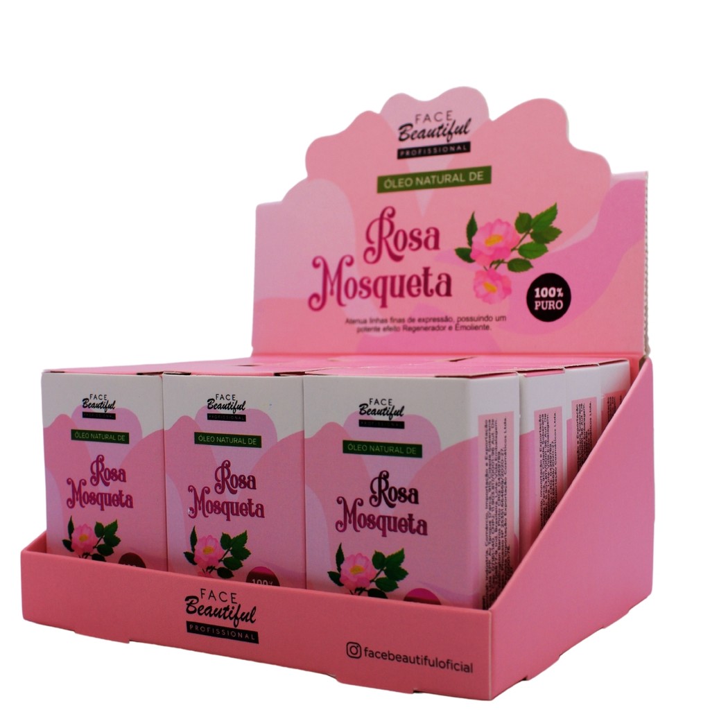 Kit Face Beautiful Óleo Puro Rosa Mosqueta 12 Unidades 10ml — imagem 2 de 2