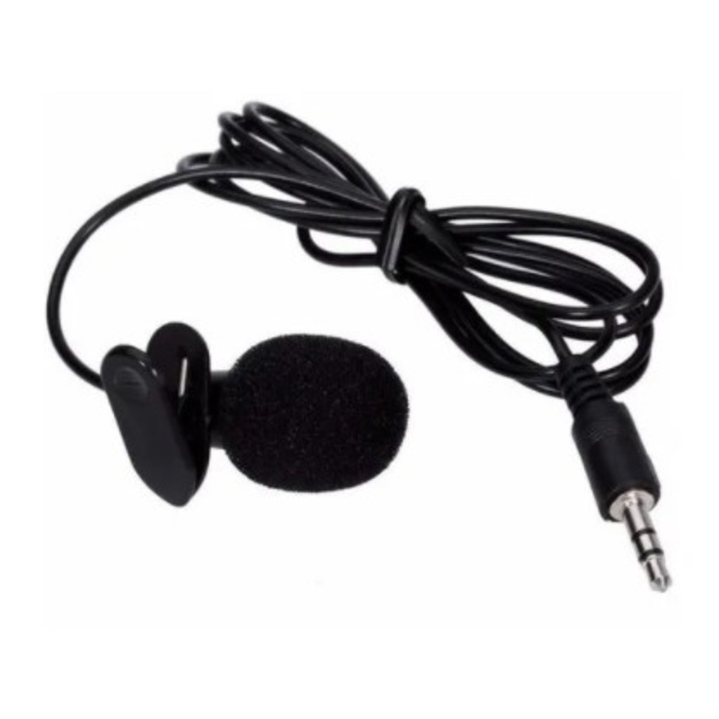 Microfone Lapela com Fio P2 3.5mm Clip Som Claro para Celular PC Notebook Gravação e Vídeo