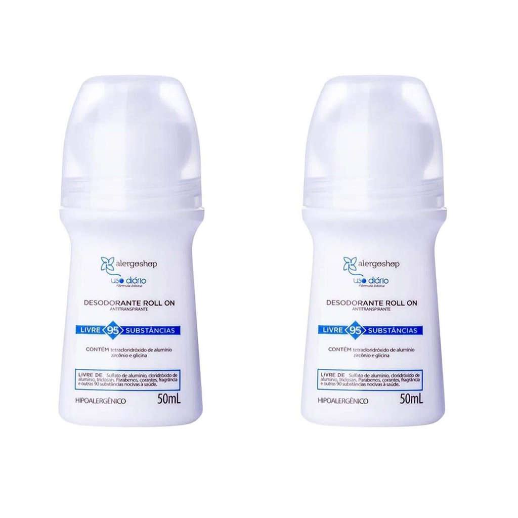 KIT 2 Desodorante Roll-On Uso Diário Alergoshop 50ml