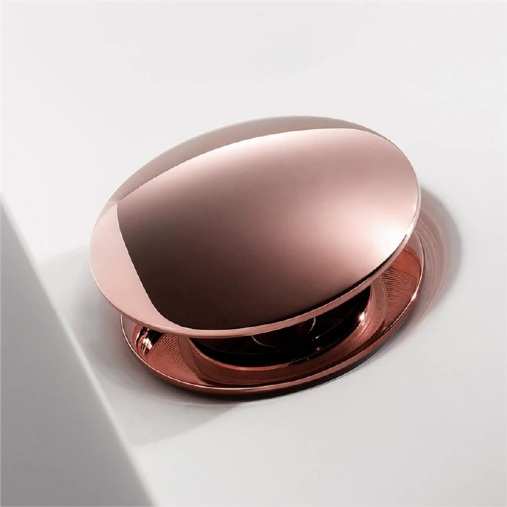 Valvula Click Ralo Rose Gold Para Pia Cuba Lavatório Banheiro Lavabo Conexão 7/8 Aço Inox 304 Luxo - Home & Living