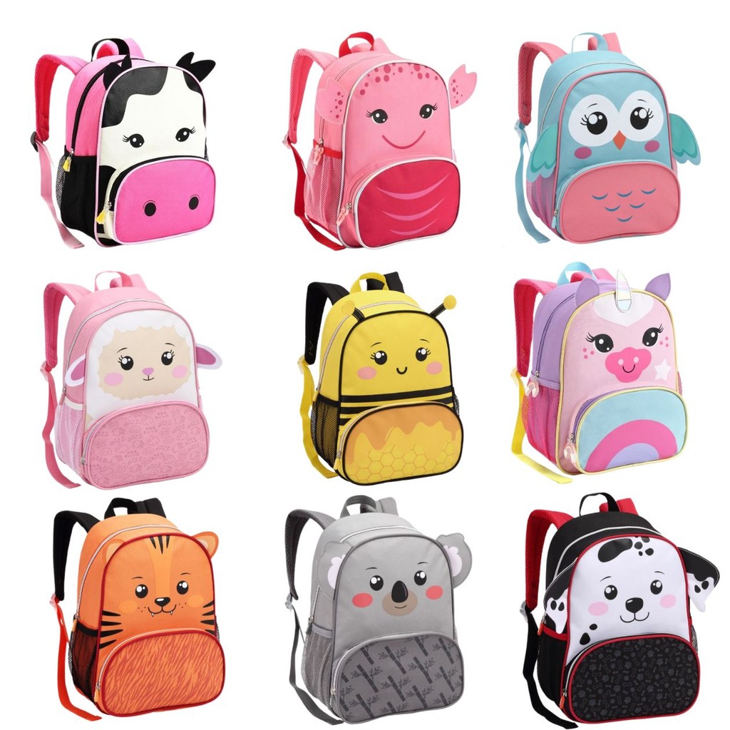 Mochila Infantil Costas Escolar Maternal Passeio Creche 13 Bichinhos