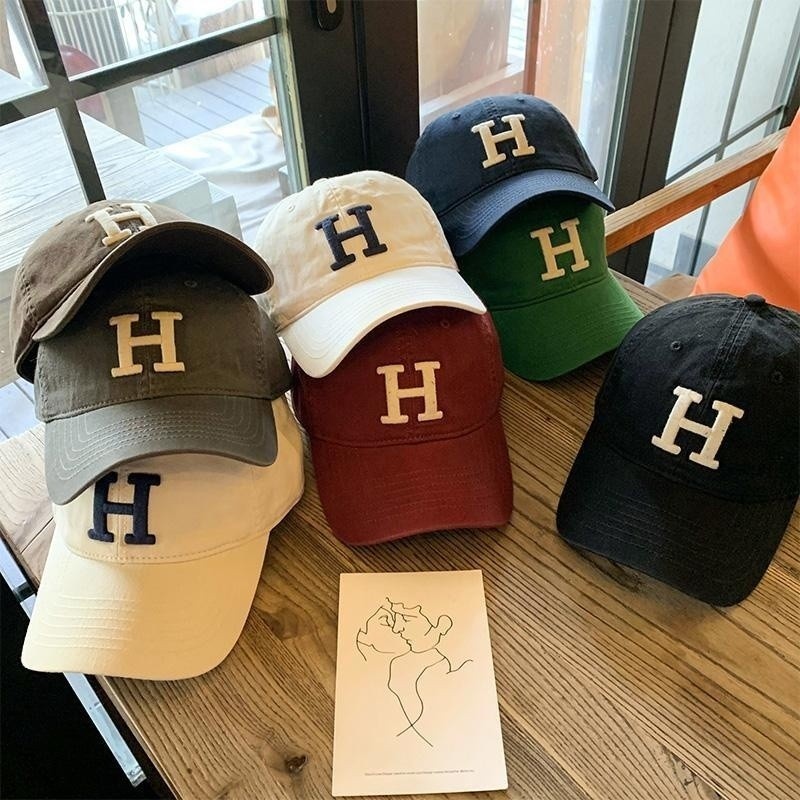 H Letra Boné De Baseball Moda Homem Mulher Protetor Solar Esportivo Exterior Chapéu De Sol em Oferta na Shopee