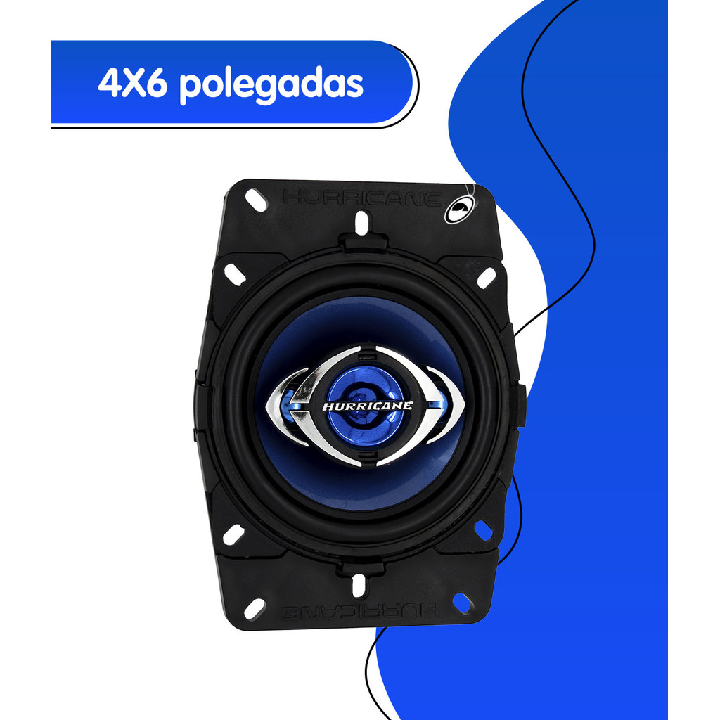 Kit Alto Falante Hurricane Quadriaxial CM 446 4x6" 110W RMS PAR — imagem 2 de 2