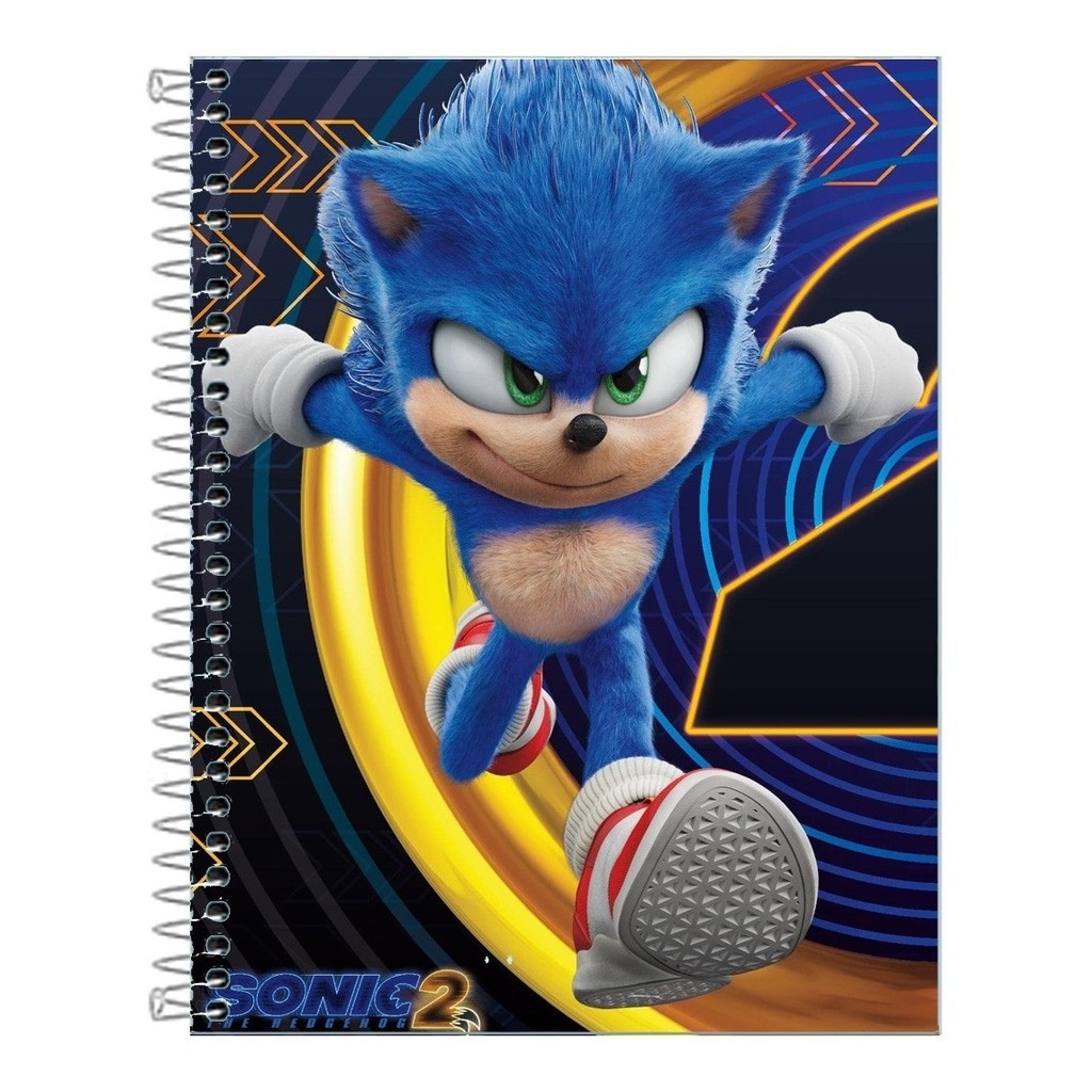 Caderno    Sonic 10 Matérias Capa Dura em Oferta na Shopee
