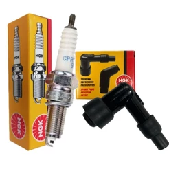 Vela de Ignição + Cachimbo Cbx 200 Strada / Nx 200 / Xr 200r / Cg 125 Titan Fan Ngk