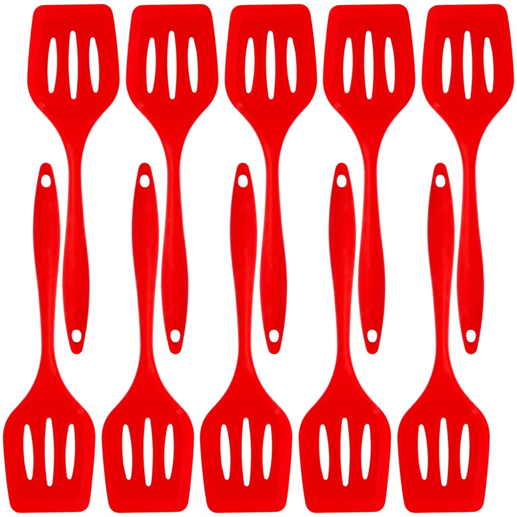 Espatula de Silicone Vazada Vermelha Grande | 10 Un