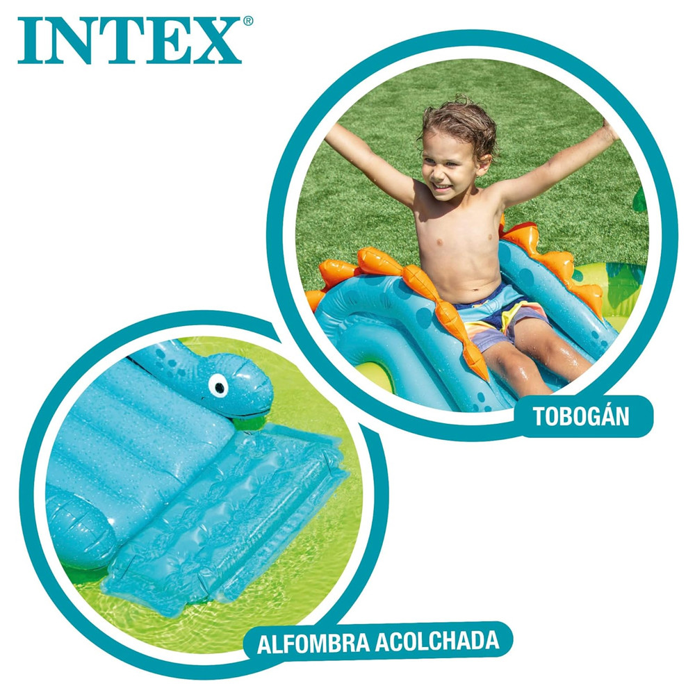 Piscina Inflável Intex Parque dos Dinossauros 143 Litros Escorregador Infantil — imagem 2 de 2