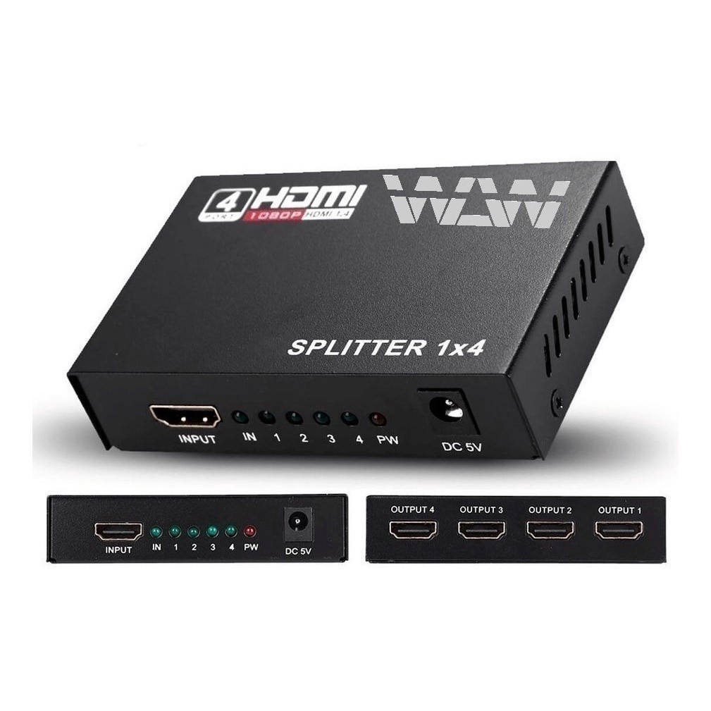 Splitter Compatível com HDMI 1x4 Divisor Conversor Amplificador Distribuido em Oferta na Shopee