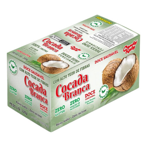 Display Cocada Branca Zero Açúcar Vegana 16x20 G  Candy Katy
