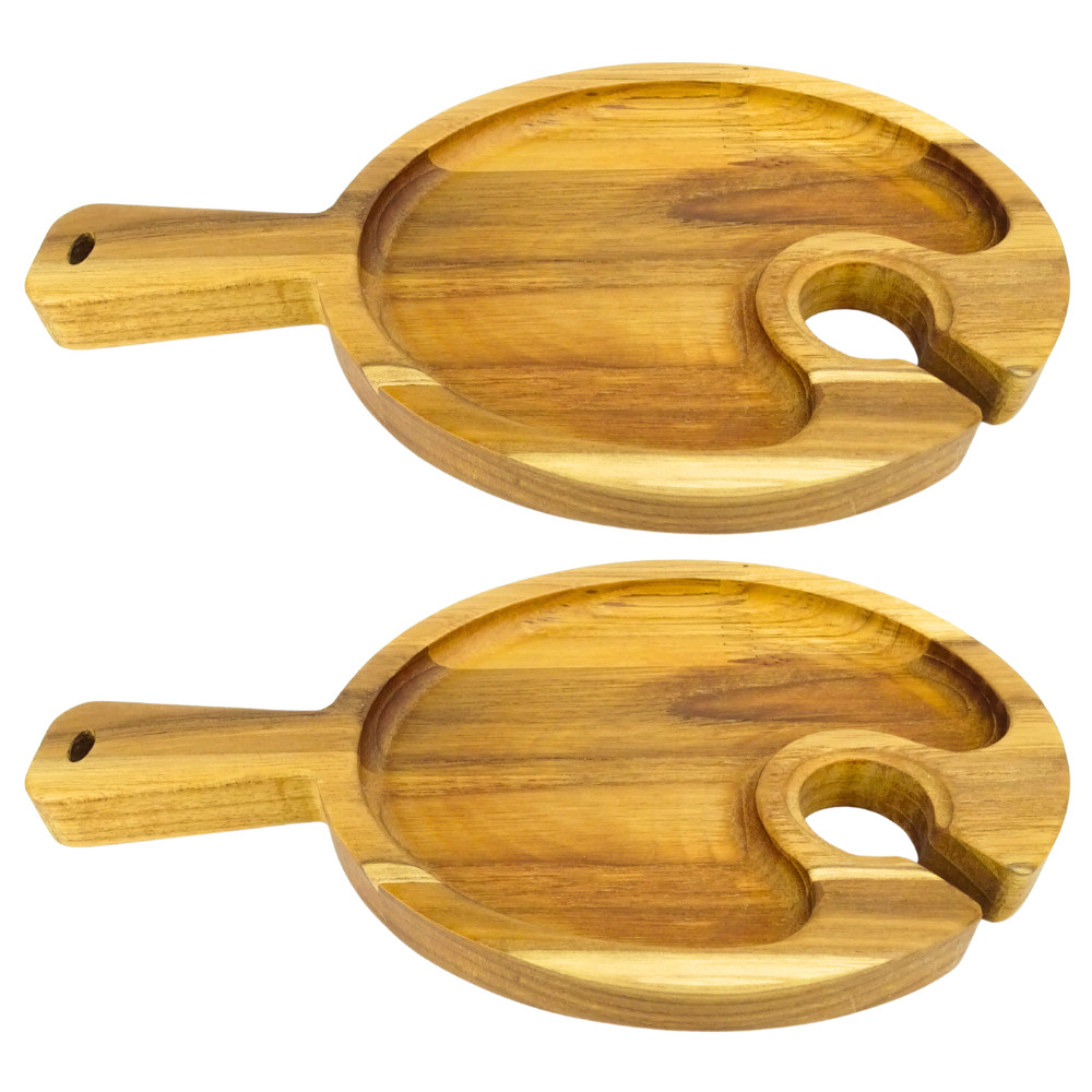 Petisqueiras Madeira Com Suporte Para Taça