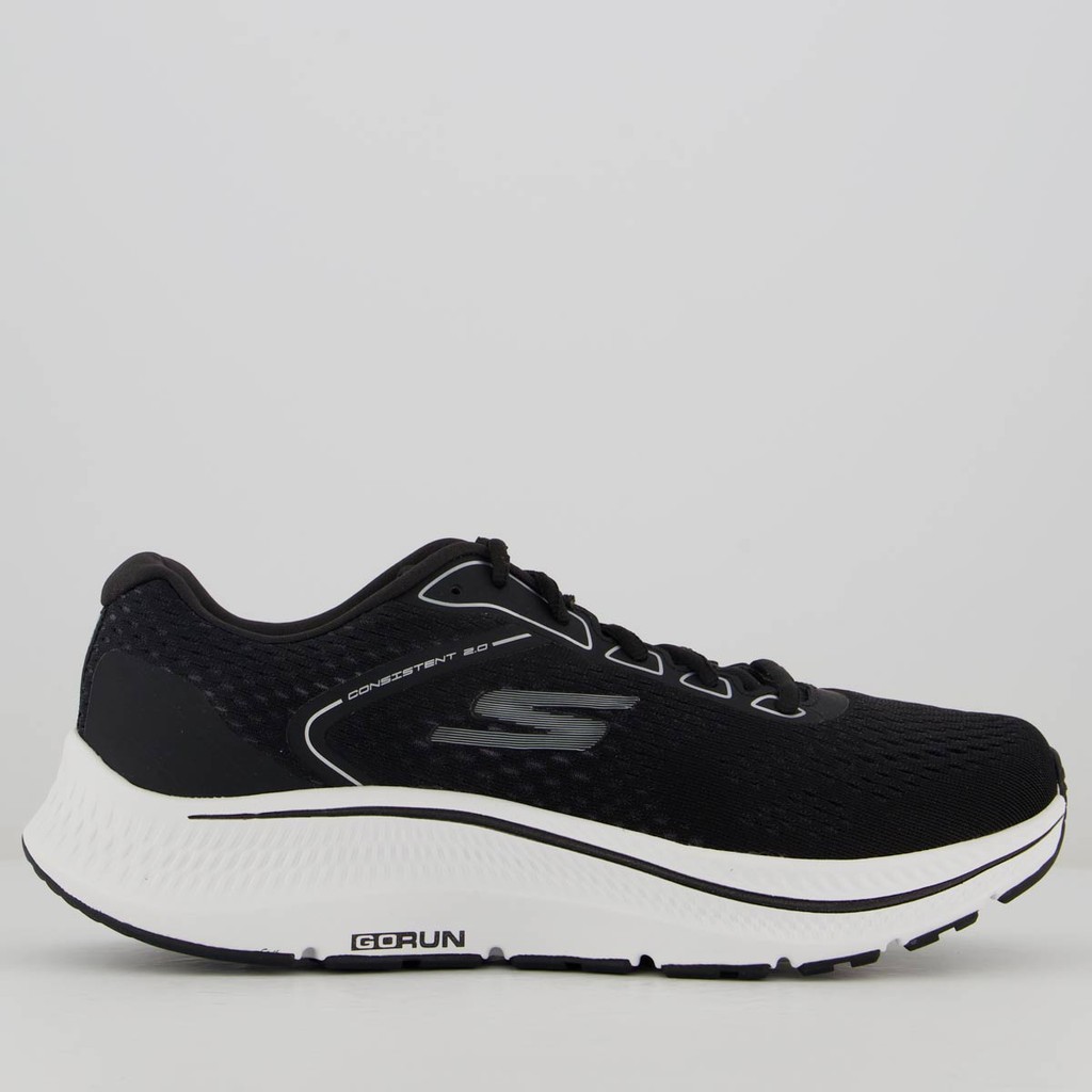 Tênis Skechers Go Run Consistent 2.0 Preto e Branco
