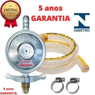 Kit Registro Regulador de Gás + Mangueira 1,25m com Abraçadeira Compatível com Fogão e Botijão em Oferta na Shopee