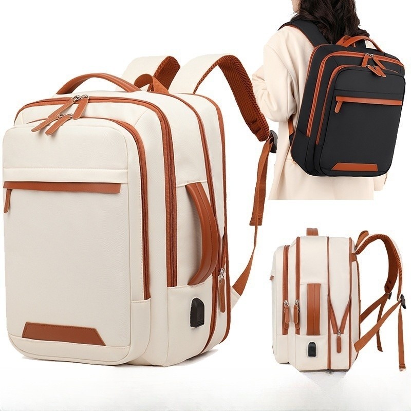 Mochila Unissex Expansível Impermeável Grande Capacidade Multifuncional Com Alças Ajustáve...