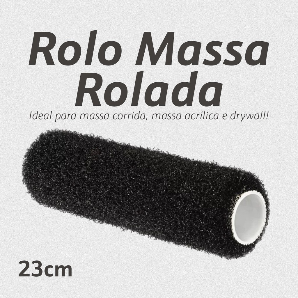 Rolo Pintura Massa Rolada Com até 2 Rolo de Textura  Rolo Cabelo de Anjo 23cm
