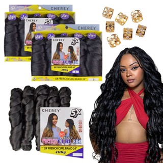 Kit 2 French Curl 400g Braids Crochet Fibra Sintética Premium Para Tranças com Cachos em Oferta na Shopee