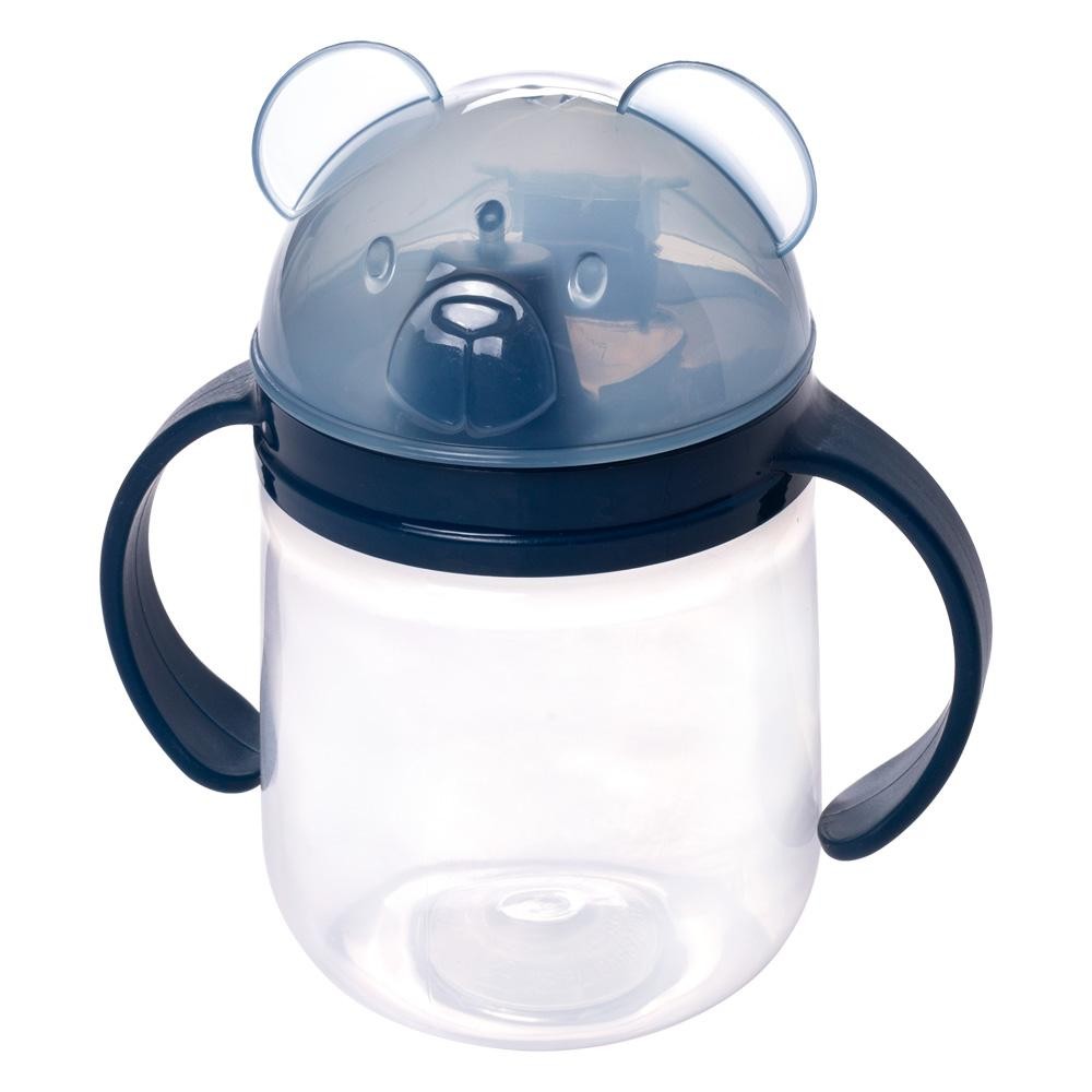 Caneca de Treinamento com Bico 350 ml Bear Azul Plasútil - Mom & Baby