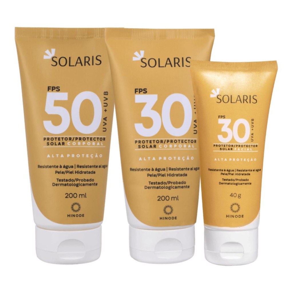 Kit Protetor Solar Corporal e Facial Solaris FPS 50 e 30 Solaris
