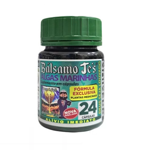 01 Frasco Bálsamo Jé's Algas Marinhas Original 24 Cápsulas 100% Natural - Colágeno Tipo 2 Balsamo