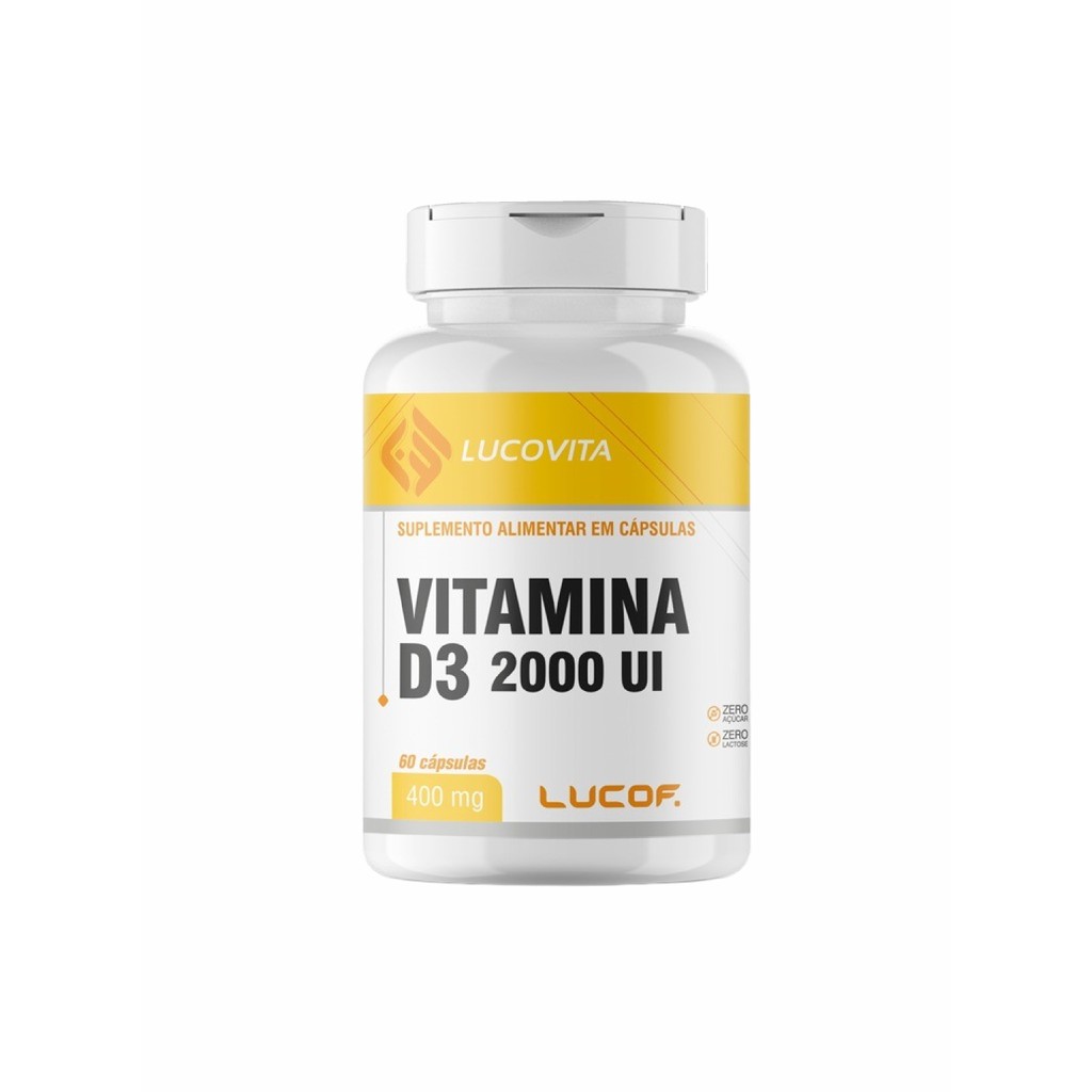 Vitamina D Colecalciferol 2000 ui - 60 capsulas softgel - Suplemento Natural
