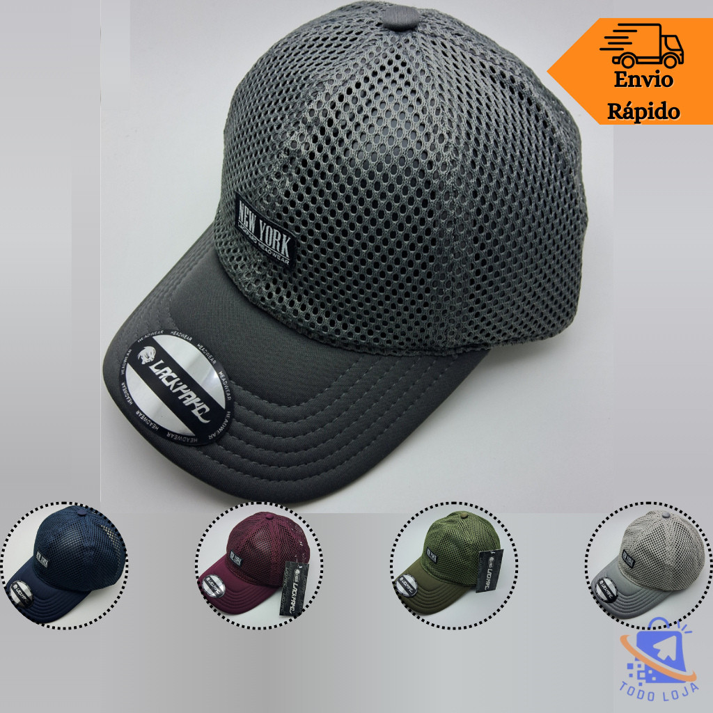 Boné Aba Curva Furadinho LACKPARD Original Regulagem Plástica Unissex JF-S034 em Oferta na Shopee