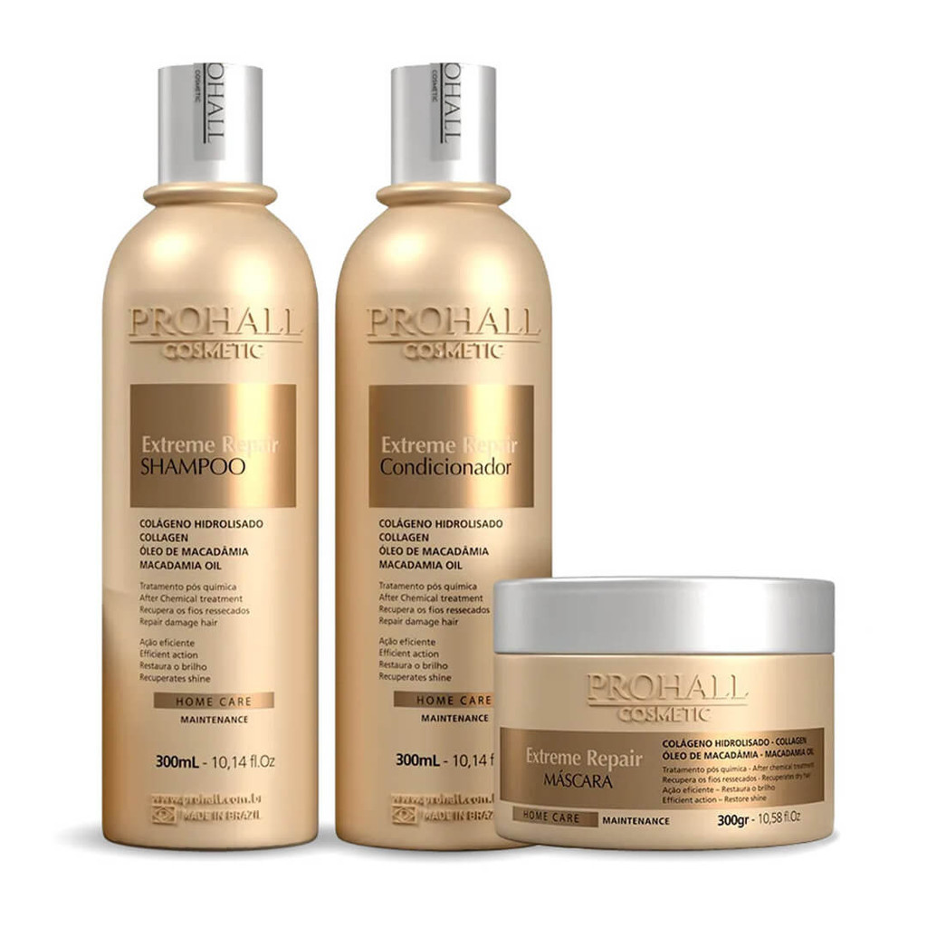 Prohall Kit Extreme Repair Macadâmia Home Care - 3 Itens