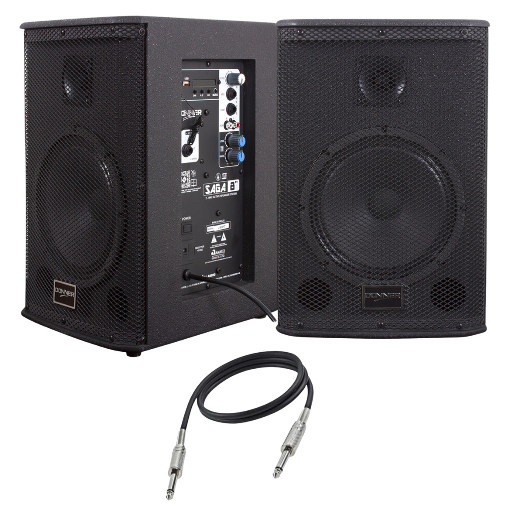 Kit Som Monitor Retorno Ativa Passiva Caixa Palco 225w Rms Saga Profissional Igreja Escola Show Bar
