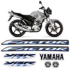 Adesivos Yamaha Ybr 125 Factor 2009 Moto Prata + Emblemas