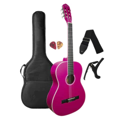 Violao Iniciante Giannini N-14 Rosa Acetinado + acessórios