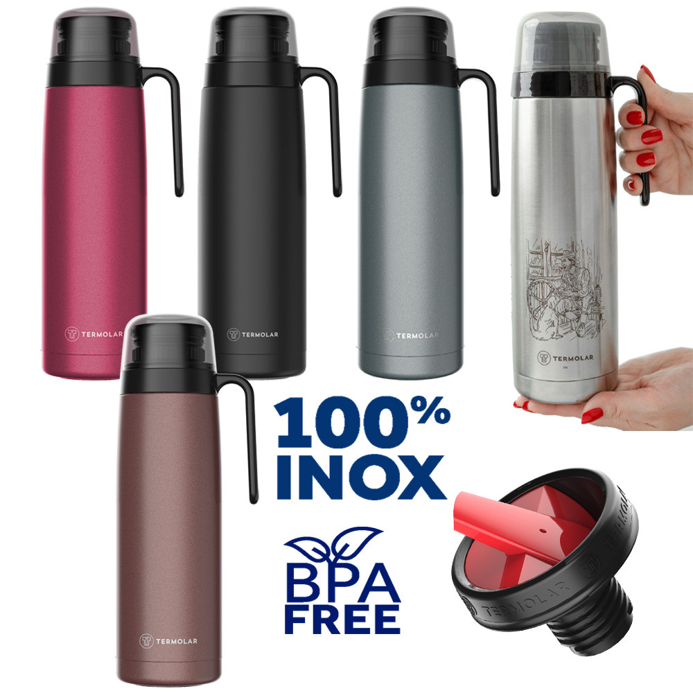 Garrafa Térmica 100% Inox R-Evolution Inquebrável Café Chá Leite 1 Litro Quente 20H Termolar em Oferta na Shopee