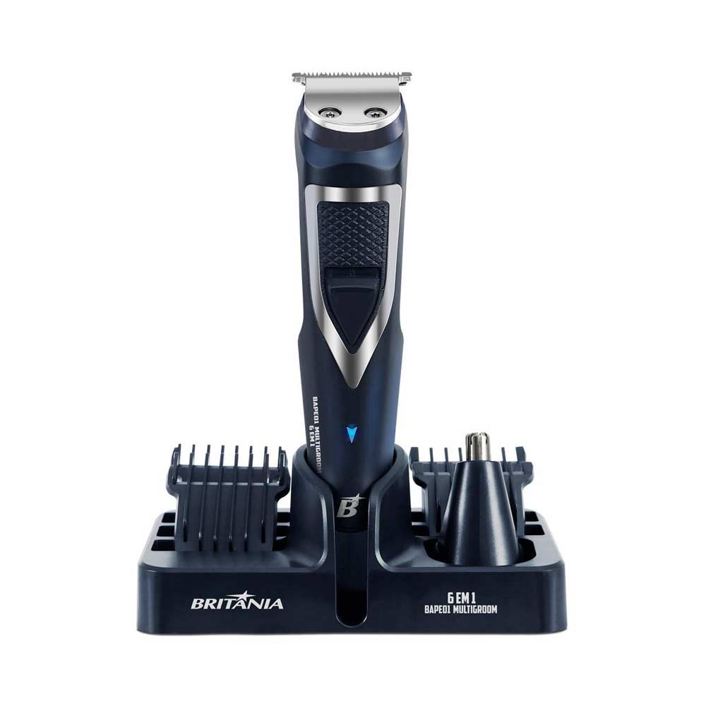 Aparador de Pelos Britânia 6 em 1 BAPE01 Azul Bivolt - Beauty