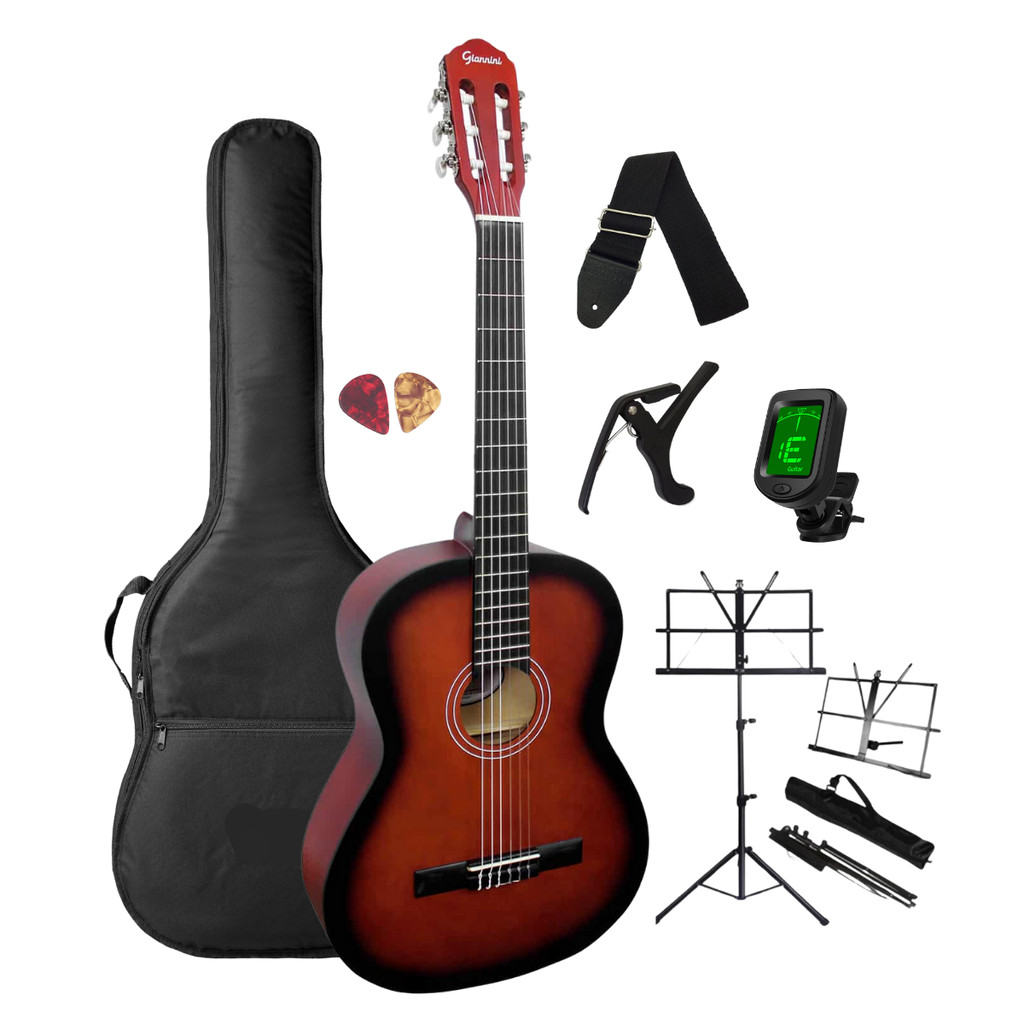 Violao Nylon Canhoto Giannini Sunburst + Acessórios Completo