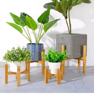 Suporte Cachepot Kit com 3 De Madeira Pinus 1P 1M 1G Vaso Planta Decoração Enfeite Ambiente Verde em Oferta na Shopee