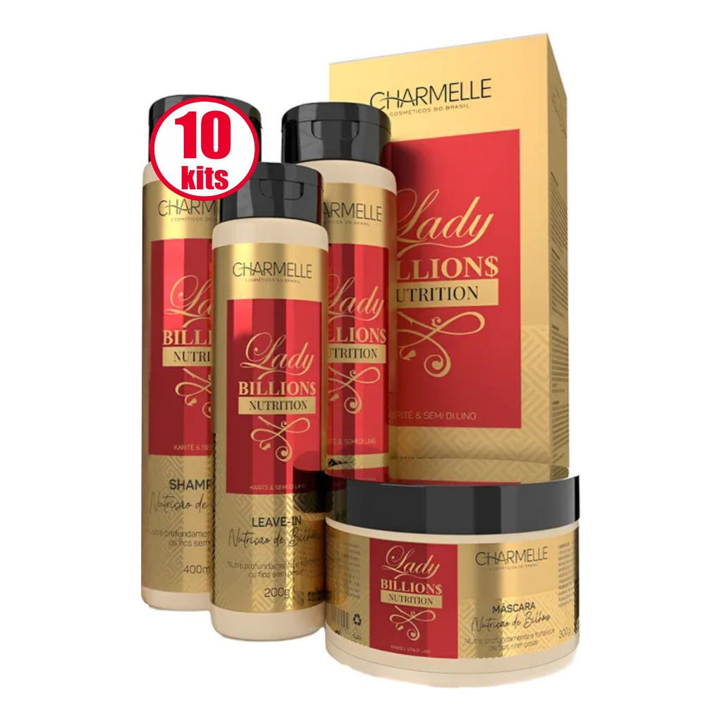 10 Kit Lady Billions Nutrition Charmelle Cosmético Atacado