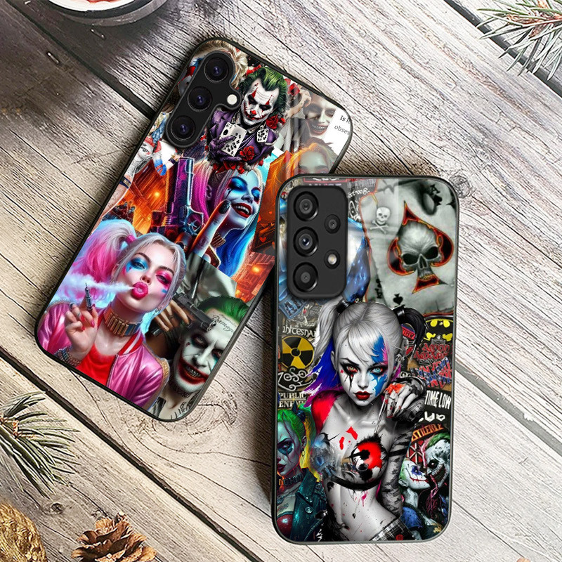 harley quinn 09 Capa De Telefone De Vidro Para Samsung Galaxy A14 A16 A30 A22 A32 A33 A34 A40 A42 A55 4G A52 A53 A54 A70