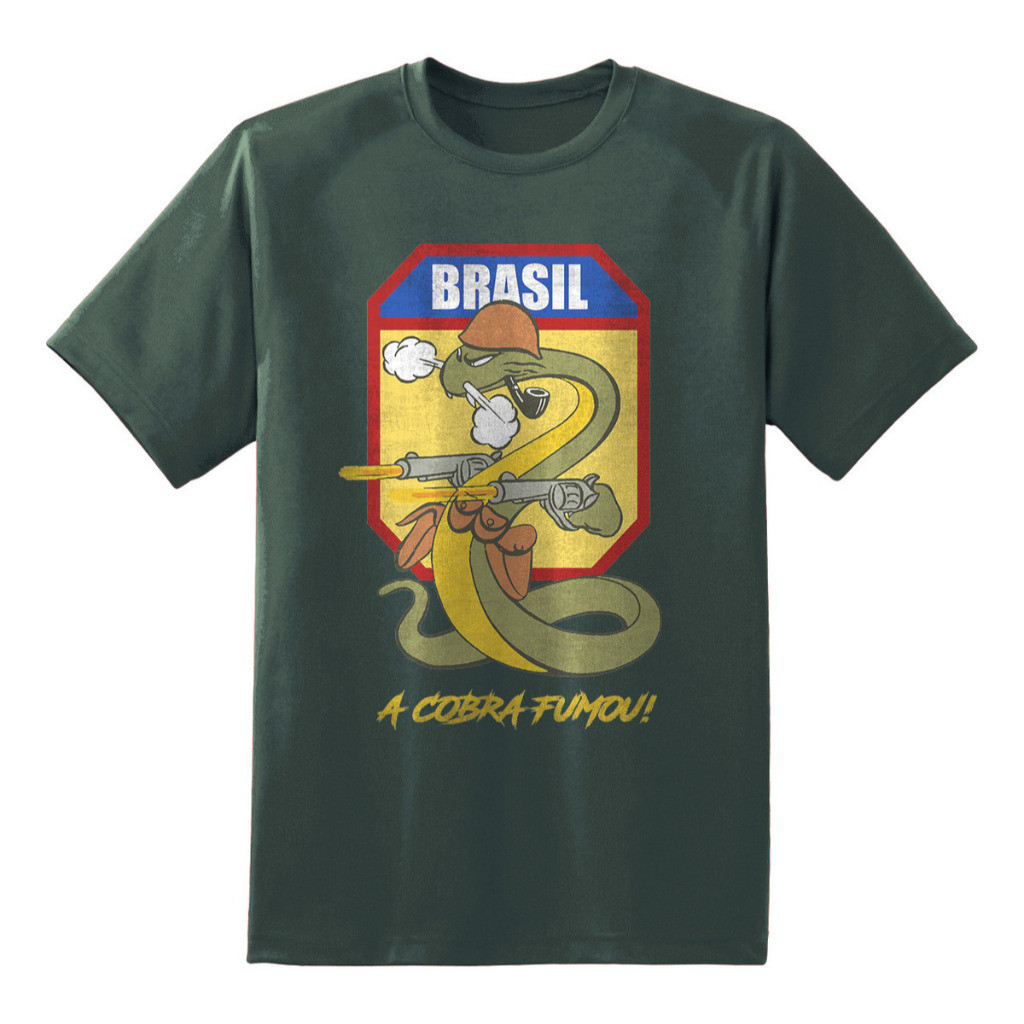 Camiseta 100% Algodao Força Expedicionária Brasileira FEB A Cobra Fumou Militar - Hyppe Outfit