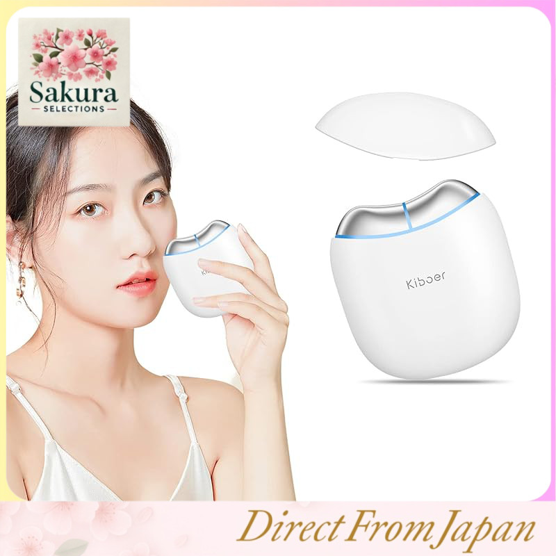 Kiboer Facial Device Kassa Electric Gua Sha Lifting EMS LED Light Warmth Petite Face 2-in-1 Face Care Body Care Beauty Roller Unisex Rechargeable 3-Level Adjustable Perfect Gift for Senior Citizens Day Mother's Day White