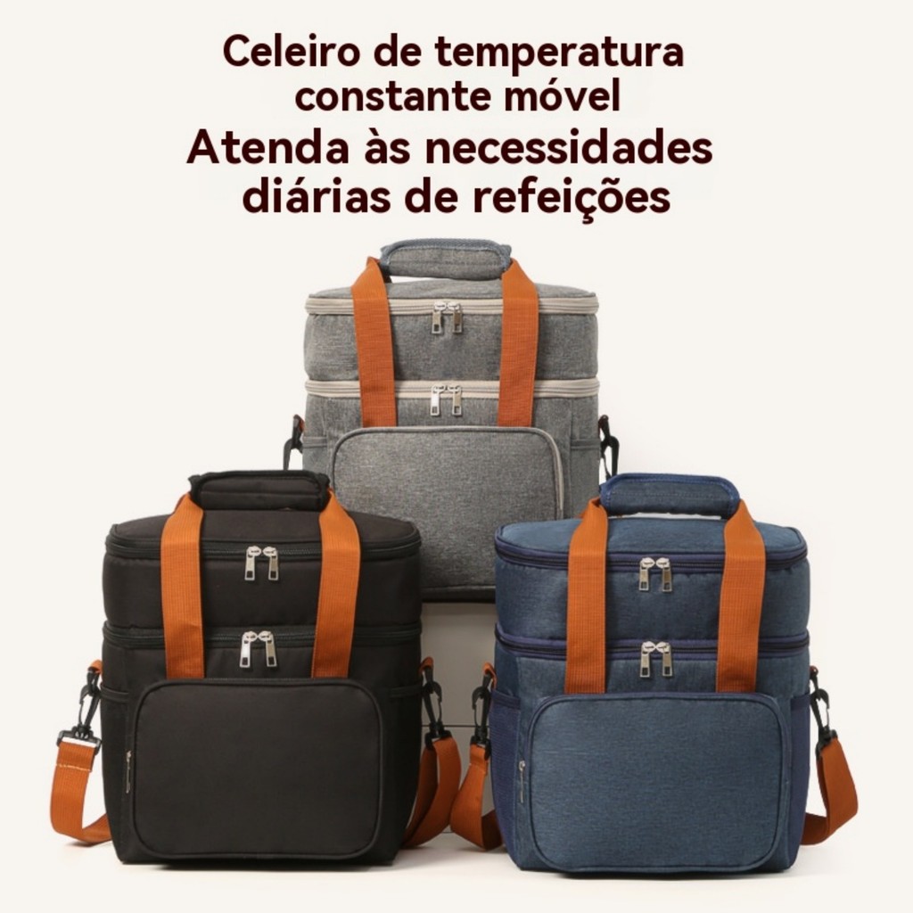 Bolsa Termica Grande Capacidade Lancheira Expansível Com Dupla Camada YB-910 YOBEL em Oferta na Shopee