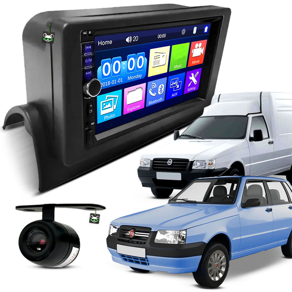 Kit Central Multimidia Espelhamento Uno Mille 1997 A 11 12 2013 Fiorino Mille 1994 A 11 12 2013 em Oferta na Shopee