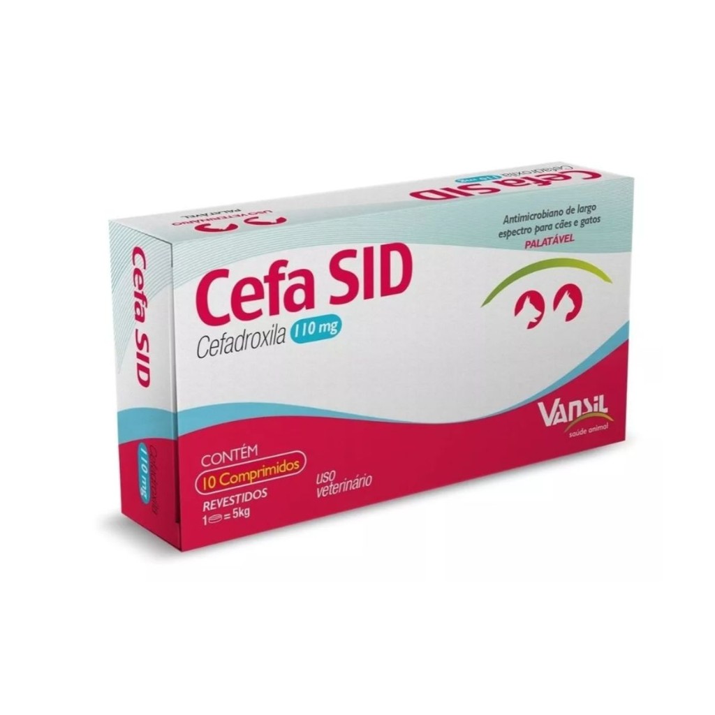 Cefa Sid 110mg caixa 10 Comprimidos Antimicrobiano Vansil em Oferta na Shopee
