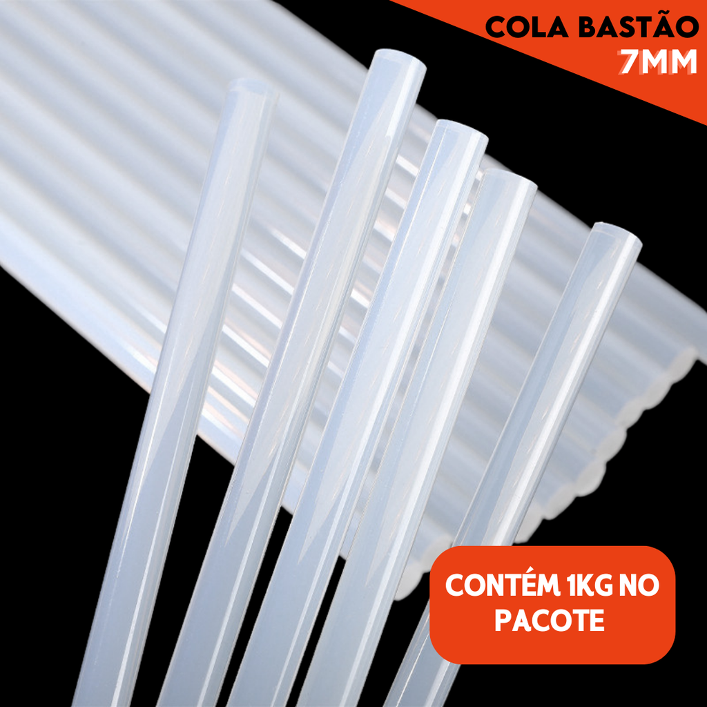 Bastão Cola Quente Transparente  em Pacote com 1Kg - AV em Oferta na Shopee